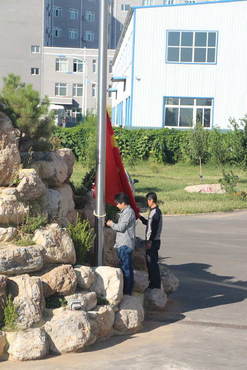 冰河冷媒舉行升旗儀式 紀念抗戰勝利70周年